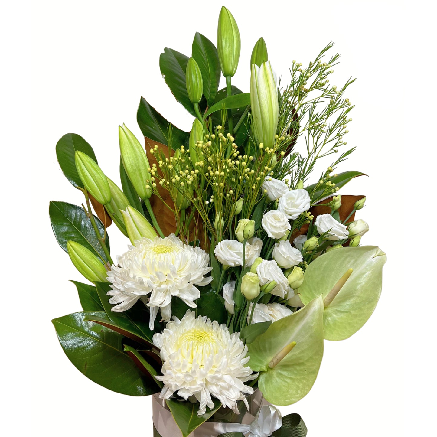 Tranquil Vase of White Lillies and Disbuds - Petalo - Flower Delivery Melbourne