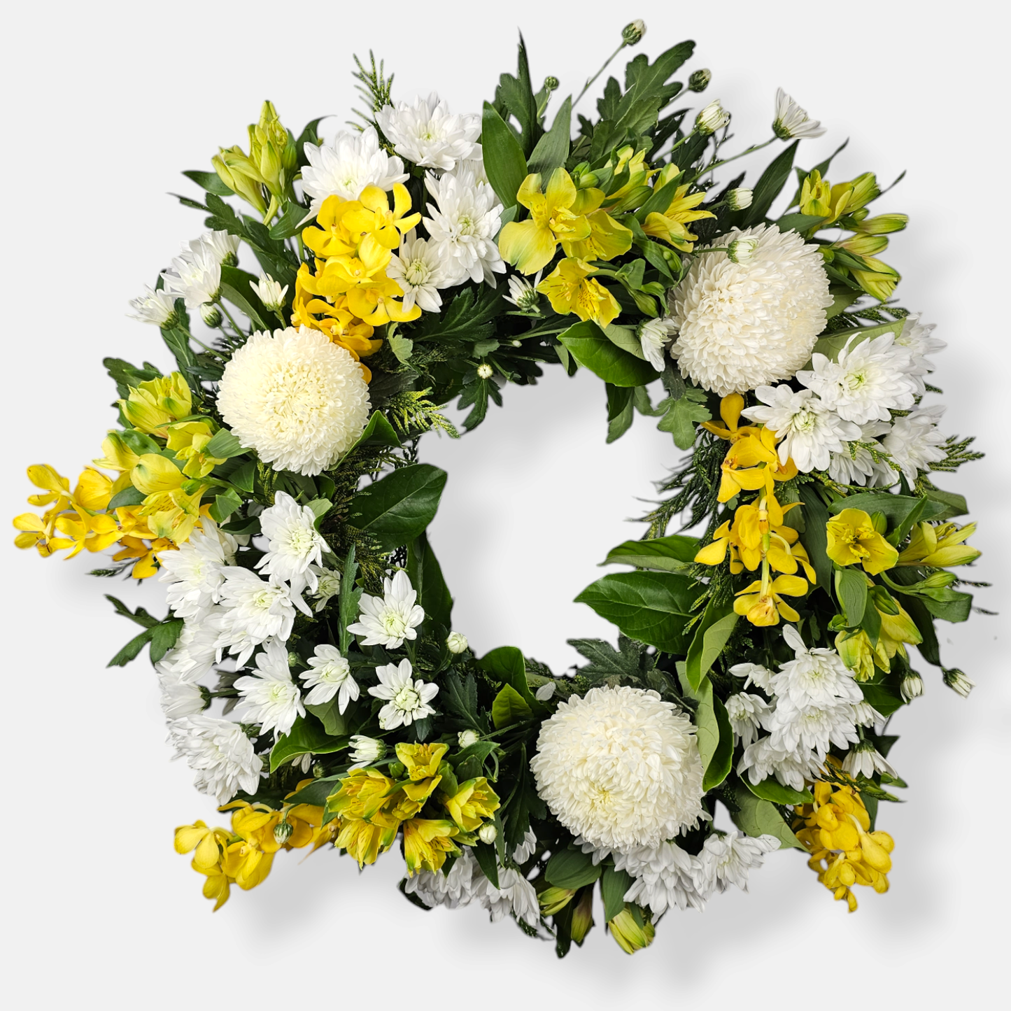 Sunlit Serenity Funeral Wreath - Petalo - Flower Delivery Melbourne