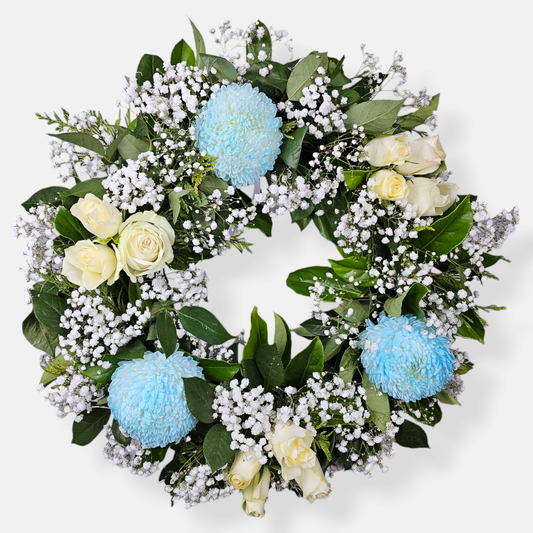 Tranquil Bliss Funeral Wreath - Petalo - Flower Delivery Melbourne