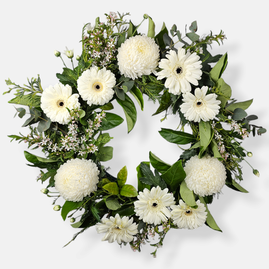 Pure Harmony Funeral Wreath - Petalo - Flower Delivery Melbourne