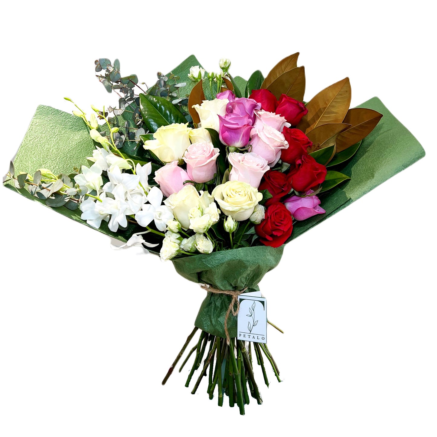 Colourful Roses Medley Bouquet - Petalo - Flower Delivery Melbourne