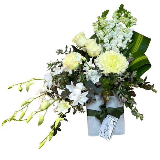 Elegant Orchid & Rose Vase - Petalo - Flower Delivery Melbourne