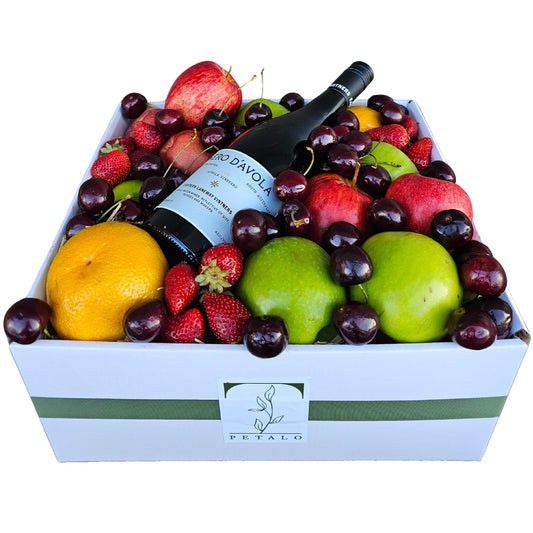 Grand Fruit Hamper with Red Wine - Petalo - Flower Delivery Melbourne  