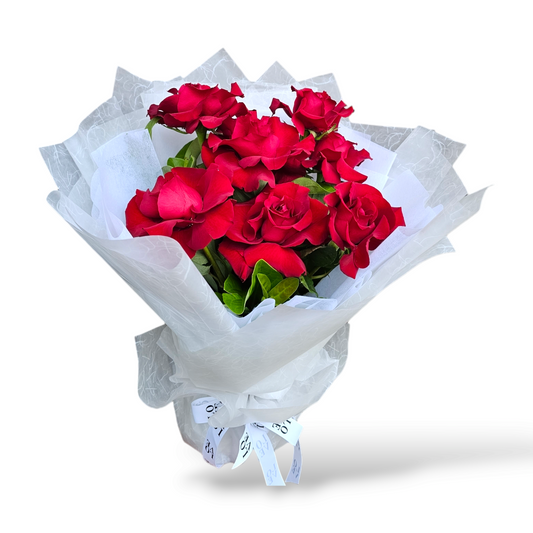 Reflexed Red Roses Bouquet - 6 Stems
