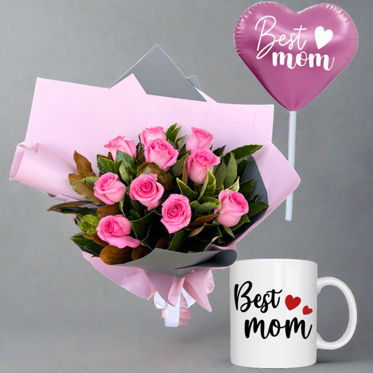 Mother's Day Gift Bundle + Best Mom Mug - Petalo - Flower Delivery Melbourne  