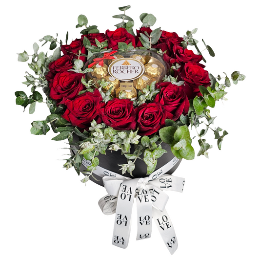 Luxe Love Red Roses Hatbox