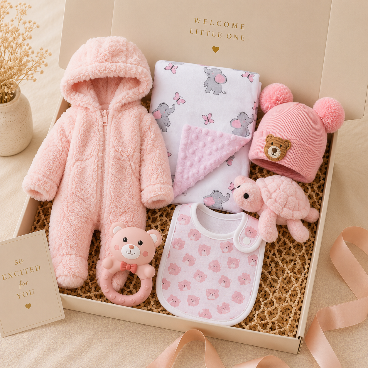 Baby girl pink hamper