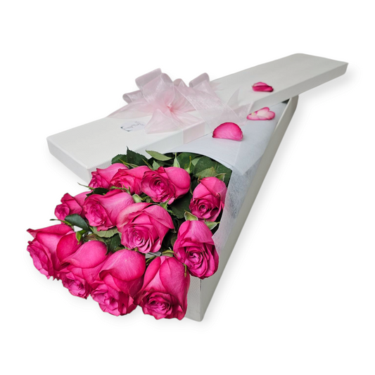 Long Stemmed Pink Roses Box