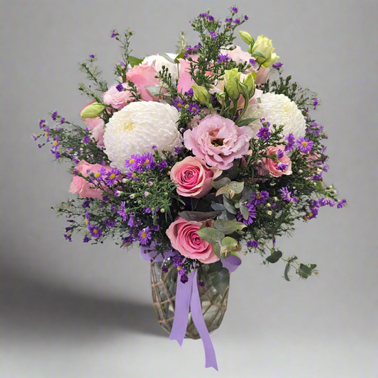 Pink & Purple Flower Vase Arrangement