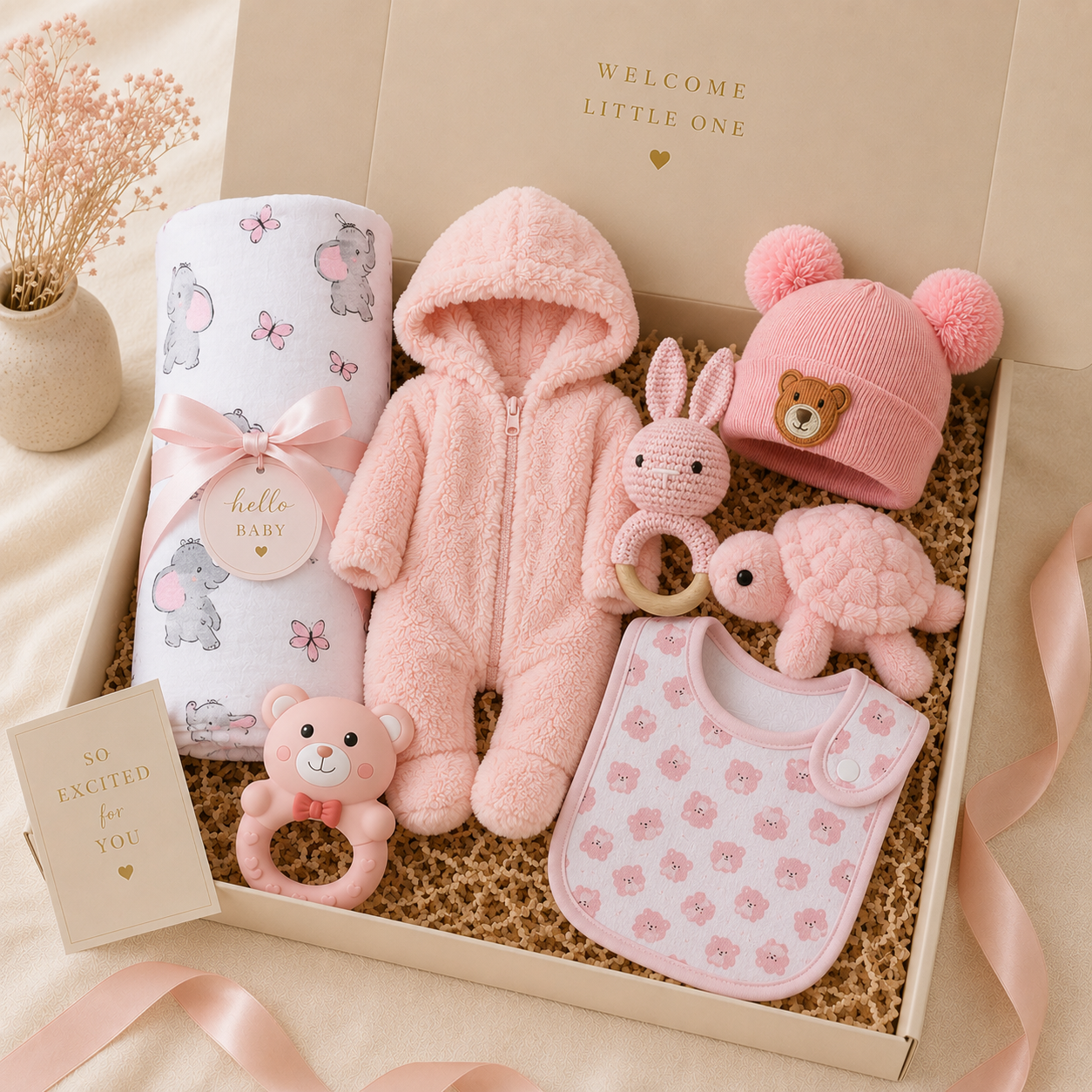 Baby girl pink hamper
