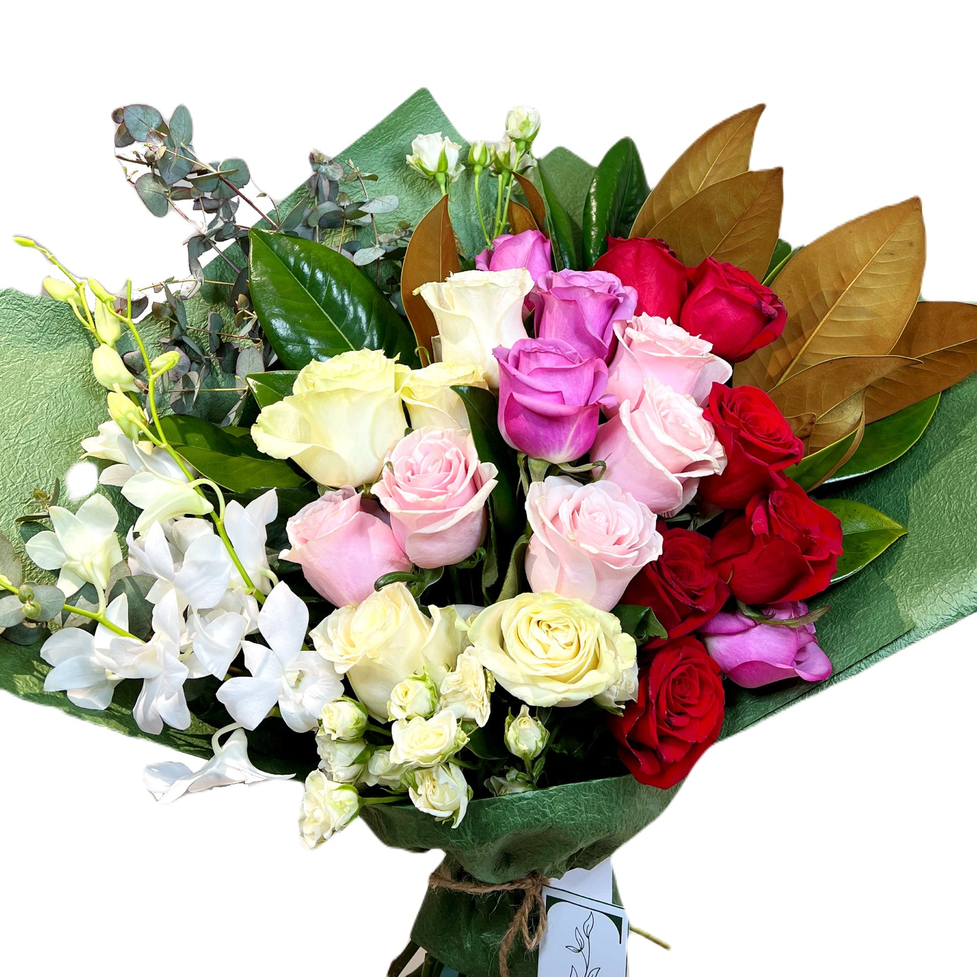 Colourful Roses Medley Bouquet - Petalo - Flower Delivery Melbourne  