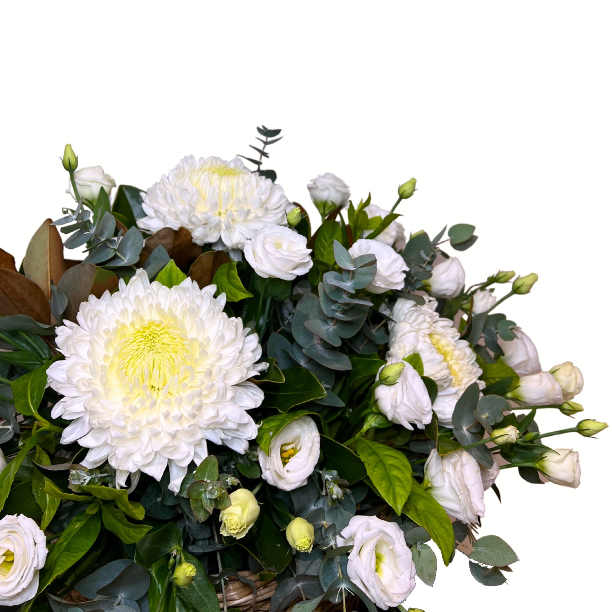 Snowy White Garden Basket - Petalo - Flower Delivery Melbourne  